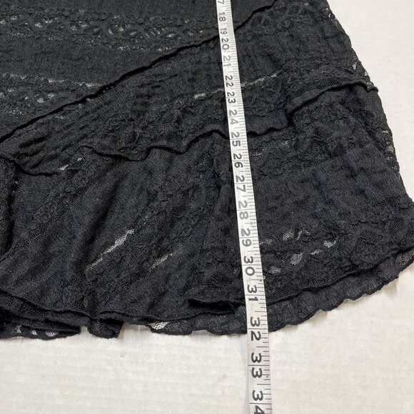 Streetware Society Skirt Womens‎ M Black Sheer Lace Midi Whimsigoth Witchy Fairy - Picture 3 of 9